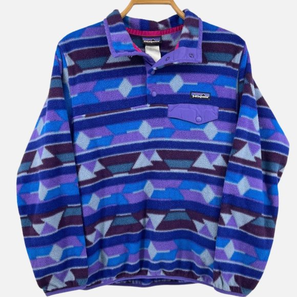 Patagonia Jackets & Blazers - Patagonia Women's Synchilla Fleece Snap-T Pullover - Purple/Blue, Size Large 🏔️